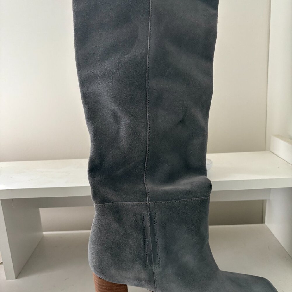 Sam Edelman Suede Olly Knee High Boots, 9.5, Grey - Picture 7 of 9